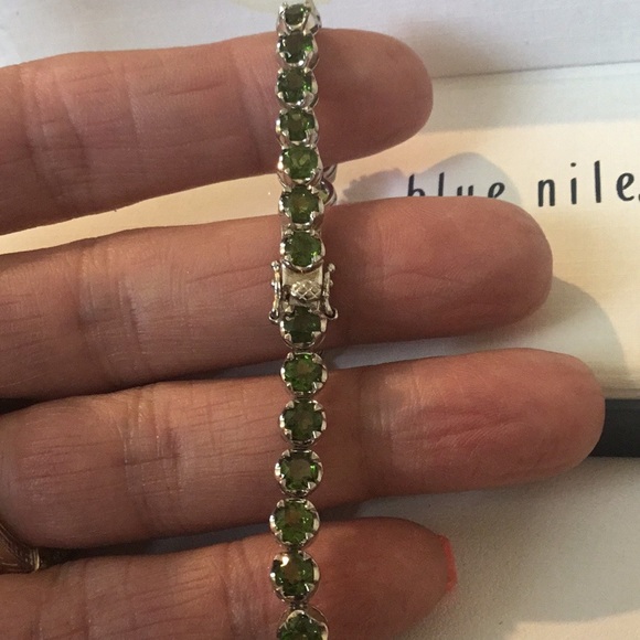 VINTAGE Blue Nile Gemstone Sterling Silver Bracelet- 7 1/4” - Picture 4 of 10